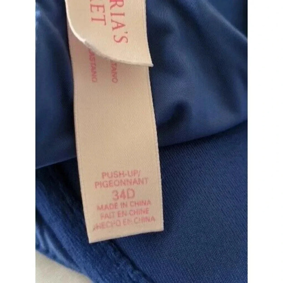 Victoria's Secret  Push-up Underwire blue Bra size 34D - Picture 7 of 7